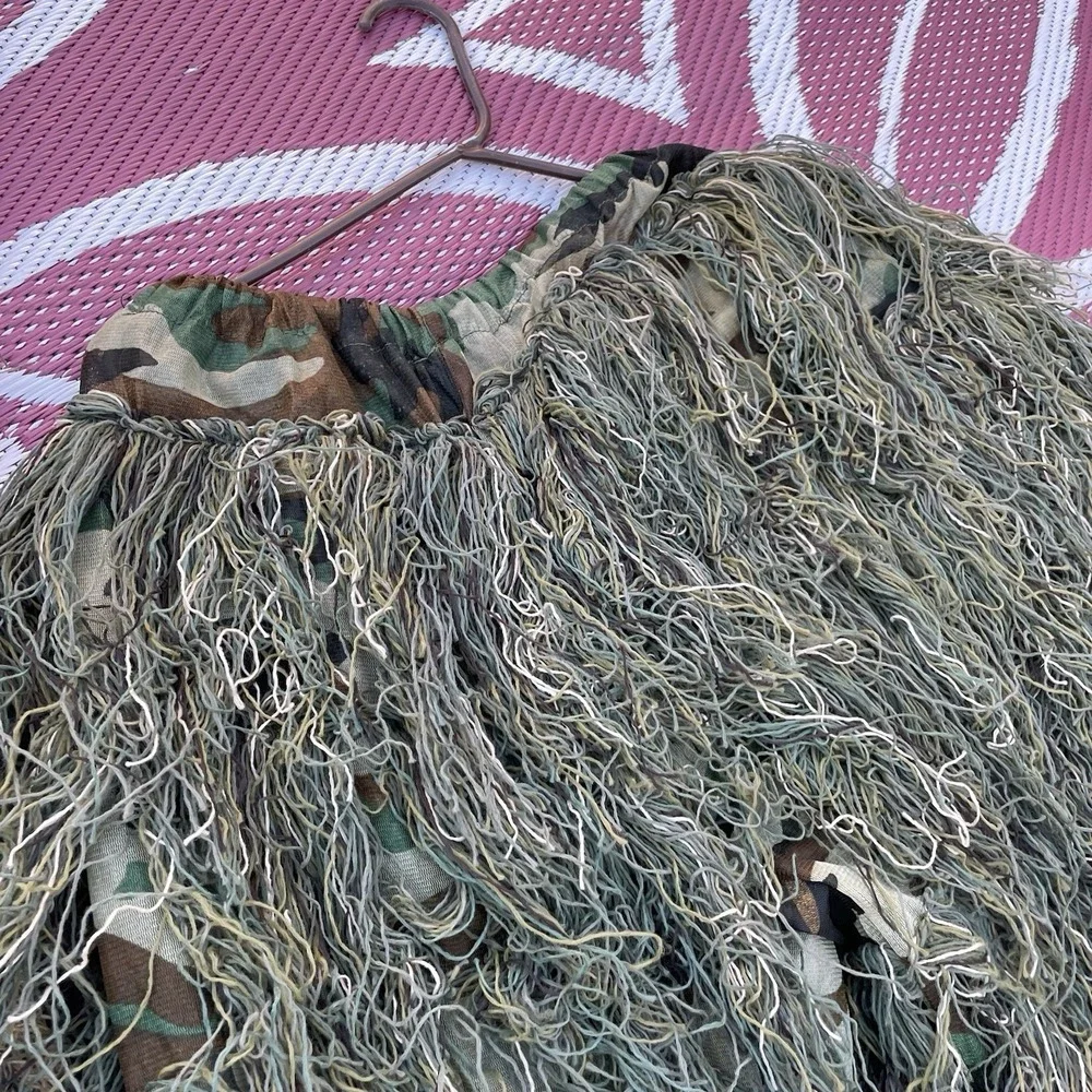 Woodland Camouflage Ghillie Suit Sniper Green Grass Camo Clothing Hunting Suit